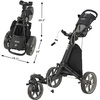 image:imageKVV 3 Wheel 360 Rotating Front Wheel Golf Push Cart Open and Close in ONE SecondFree Umbrella Holder IncludedBlackCharcoal