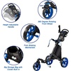 image:imageKVV 3 Wheel 360 Rotating Front Wheel Golf Push Cart Open and Close in ONE SecondFree Umbrella Holder IncludedBlueBlack