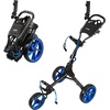 image:imageKVV 3 Wheel FoldableCollapsible Golf Push Cart Ultra Lightweight Smallest Folding Size NewVersion Scorecard HolderCharcoalYellowBlackBlue
