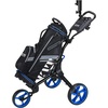 image:imageKVV 3 Wheel FoldableCollapsible Golf Push Cart Ultra Lightweight Smallest Folding Size NewVersion Scorecard HolderCharcoalYellowBlackBlue