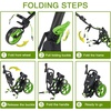 image:imageKVV 3 Wheel FoldableCollapsible Golf Push Cart Ultra Lightweight Smallest Folding Size NewVersion Scorecard HolderCharcoalYellowBlackLime