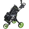 image:imageKVV 3 Wheel FoldableCollapsible Golf Push Cart Ultra Lightweight Smallest Folding Size NewVersion Scorecard HolderCharcoalYellowBlackLime