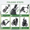image:imageKVV 3 Wheel FoldableCollapsible Golf Push Cart Ultra Lightweight Smallest Folding Size NewVersion Scorecard HolderCharcoalYellowCharcoal