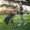 image:imageKVV 3 Wheel FoldableCollapsible Golf Push Cart Ultra Lightweight Smallest Folding Size NewVersion Scorecard HolderCharcoalYellowCharcoal