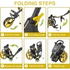 image:imageKVV 3 Wheel FoldableCollapsible Golf Push Cart Ultra Lightweight Smallest Folding Size NewVersion Scorecard HolderCharcoalYellowCharcoalYellow