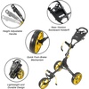 image:imageKVV 3 Wheel FoldableCollapsible Golf Push Cart Ultra Lightweight Smallest Folding Size NewVersion Scorecard HolderCharcoalYellowCharcoalYellow