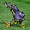 image:imageKVV 3 Wheel FoldableCollapsible Golf Push Cart Ultra Lightweight Smallest Folding Size NewVersion Scorecard HolderCharcoalYellowCharcoalYellow