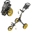 image:imageKVV 3 Wheel FoldableCollapsible Golf Push Cart Ultra Lightweight Smallest Folding Size NewVersion Scorecard HolderCharcoalYellowCharcoalYellow