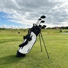 image:imageKVV 5Way Velvet Top Golf Stand Bag  Lightweight WaterResistant PU Leather Golf Carry Bag with Cooler Pocket amp Rain Hood for Men amp WomenBlack  White