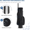 image:imageKVV 5Way Velvet Top Golf Stand Bag  Lightweight WaterResistant PU Leather Golf Carry Bag with Cooler Pocket amp Rain Hood for Men amp WomenBlack  White