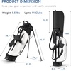 image:imageKVV 5Way Velvet Top Golf Stand Bag  Lightweight WaterResistant PU Leather Golf Carry Bag with Cooler Pocket amp Rain Hood for Men amp WomenBlack  White