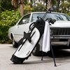 image:imageKVV 5Way Velvet Top Golf Stand Bag  Lightweight WaterResistant PU Leather Golf Carry Bag with Cooler Pocket amp Rain Hood for Men amp WomenBlack  White