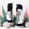 image:imageKVV 5Way Velvet Top Golf Stand Bag  Lightweight WaterResistant PU Leather Golf Carry Bag with Cooler Pocket amp Rain Hood for Men amp WomenBlack  White