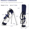 image:imageKVV 5Way Velvet Top Golf Stand Bag  Lightweight WaterResistant PU Leather Golf Carry Bag with Cooler Pocket amp Rain Hood for Men amp WomenBlue  White