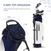 image:imageKVV 5Way Velvet Top Golf Stand Bag  Lightweight WaterResistant PU Leather Golf Carry Bag with Cooler Pocket amp Rain Hood for Men amp WomenBlue  White