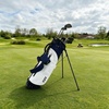 image:imageKVV 5Way Velvet Top Golf Stand Bag  Lightweight WaterResistant PU Leather Golf Carry Bag with Cooler Pocket amp Rain Hood for Men amp WomenBlue  White