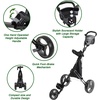 image:imageKVV Foldable Lightweight 3 Wheel Golf Cart with Stylish Scorecard Holder Storage BagEasy to Open and Close