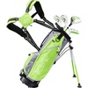 image:imageKVV Junior Complete Golf Club Set for KidsChildren Right Hand Includes Oversize Driver Irons Putter Head Cover Portable Golf Stand BagLime 57