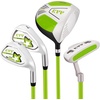 image:imageKVV Junior Complete Golf Club Set for KidsChildren Right Hand Includes Oversize Driver Irons Putter Head Cover Portable Golf Stand BagLime 810