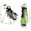 image:imageKVV Junior Complete Golf Club Set for KidsChildren Right Hand Includes Oversize Driver Irons Putter Head Cover Portable Golf Stand BagLime 810