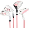 image:imageKVV Junior Complete Golf Club Set for KidsChildren Right Hand Includes Oversize Driver Irons Putter Head Cover Portable Golf Stand BagPink 57
