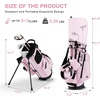 image:imageKVV Junior Golf Clubs Set Ages 3568912 Complete Kids Golf Set with Lightweight Stand Bag Driver Fairway Hybrid Irons Wedge amp Putter Right Handed for Girls amp BoysPink