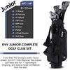 image:imageKVV Junior Golf Clubs Set Ages 3568912 Complete Kids Golf Set with Lightweight Stand Bag Driver Fairway Hybrid Irons Wedge amp Putter Right Handed for Girls amp BoysBlack