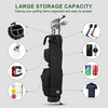 image:imageKVV Lightweight Pitch and Putt Golf Bag with Stand Adjustable Dual Straps Golf Stand Bag for Extra Storage in a Smaller SizeBlack