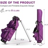 image:imageKVV Lightweight Pitch and Putt Golf Bag with Stand Adjustable Dual Straps Golf Stand Bag for Extra Storage in a Smaller SizeDramatic Magenta