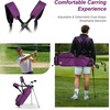 image:imageKVV Lightweight Pitch and Putt Golf Bag with Stand Adjustable Dual Straps Golf Stand Bag for Extra Storage in a Smaller SizeDramatic Magenta