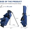 image:imageKVV Lightweight Pitch and Putt Golf Bag with Stand Adjustable Dual Straps Golf Stand Bag for Extra Storage in a Smaller SizeNavy