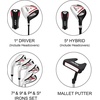 image:imageKVV Men Complete Golf Clubs Set 711 Piece Full Golf Club Set withWithout Stand Bag Right amp Left Handed All Golf Clubs for Men BeginnerBlackRed