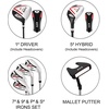 image:imageKVV Men Complete Golf Clubs Set 711 Piece Full Golf Club Set withWithout Stand Bag Right amp Left Handed All Golf Clubs for Men BeginnerBlackRed