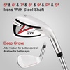 image:imageKVV Mens Complete Golf Clubs Package Set Includes Driver Fairway Hybrid 5P Irons Putter Stand Bag Head Covers Right Handed
