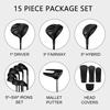 image:imageKVV Ultra Lightweight Club Set with Graphite Shafts Titanium Driver 11Piece PVD Coated Clubs 5S Irons RightHanded for Men No Golf Bag Included