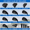image:imageKVV Ultra Lightweight Club Set with Graphite Shafts Titanium Driver 11Piece PVD Coated Clubs 5S Irons RightHanded for Men No Golf Bag Included