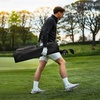 image:imageKVV Vintage PU Leather Golf Sunday Bag SoftSided Golf Club Carry Bag Holds Up to 11 Clubs Ideal for Driving Range amp Par 3Black  Gray