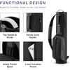 image:imageKVV Vintage PU Leather Golf Sunday Bag SoftSided Golf Club Carry Bag Holds Up to 11 Clubs Ideal for Driving Range amp Par 3Black  Gray