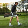 image:imageKVV Vintage PU Leather Golf Sunday Bag SoftSided Golf Club Carry Bag Holds Up to 11 Clubs Ideal for Driving Range amp Par 3Green  Brown