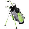 image:imageKVV Junior Complete Golf Club Set for KidsChildren Right Hand Includes Oversize Driver Irons Putter Head Cover Portable Golf Stand BagLime 57