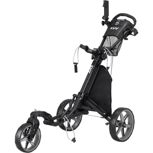 image:imageKVV 3 Wheel 360 Rotating Front Wheel Golf Push Cart Open and Close in ONE SecondFree Umbrella Holder IncludedBlackCharcoal