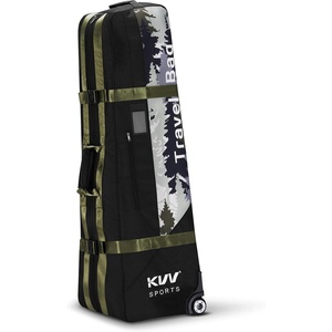 image:imageKVV HiProtective Golf Travel Bag with Extra Padded Top Foldable Golf Travel Cover with Wheels Multiple Handles and Pockects for Storage Travel Golf Bags Designed for Airlines