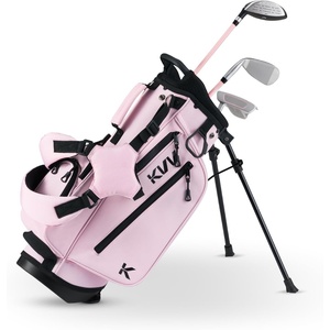 image:imageKVV Junior Golf Clubs Set Ages 3568912 Complete Kids Golf Set with Lightweight Stand Bag Driver Fairway Hybrid Irons Wedge amp Putter Right Handed for Girls amp BoysPink