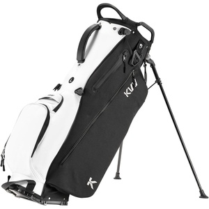 image:imageKVV Lightweight Golf Stand Bag with 7 Way FullLength Dividers 5 Zippered Pockets Automatically Adjustable Dual StrapsElegant DesignBlackWhite