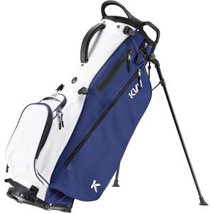 image:imageKVV Lightweight Golf Stand Bag with 7 Way FullLength Dividers 5 Zippered Pockets Automatically Adjustable Dual StrapsElegant DesignBlueWhite