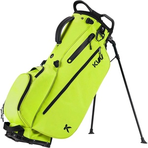 image:imageKVV Lightweight Golf Stand Bag with 7 Way FullLength Dividers 5 Zippered Pockets Automatically Adjustable Dual StrapsElegant DesignLime