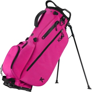 image:imageKVV Lightweight Golf Stand Bag with 7 Way FullLength Dividers 5 Zippered Pockets Automatically Adjustable Dual StrapsElegant DesignShocking Pink