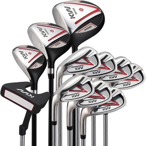 image:imageKVV Men Complete Golf Clubs Set 711 Piece Full Golf Club Set withWithout Stand Bag Right amp Left Handed All Golf Clubs for Men BeginnerBlackRed