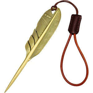 image:imageKVV Premium SingleProng FeatherInspired Divot Tool with Leather Lanyard  Perfect Golf Gift for GolfersAntique Bronze