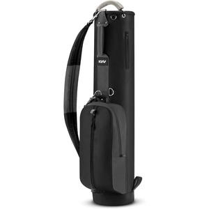 image:imageKVV Vintage PU Leather Golf Sunday Bag SoftSided Golf Club Carry Bag Holds Up to 11 Clubs Ideal for Driving Range amp Par 3Black  Gray